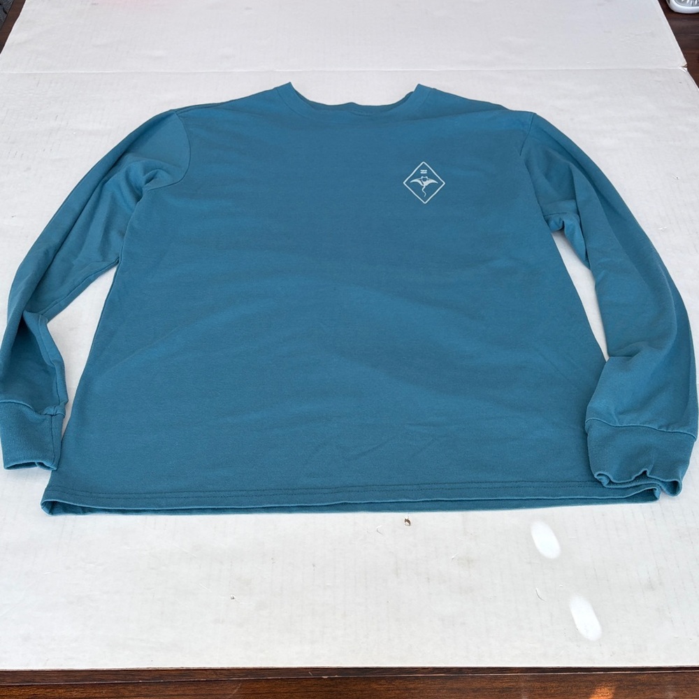 Billabong Teal Long-Sleeve Crewneck UPF 50 + T-Shirt